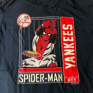 Spider-man New York Yankees collaboration shirt